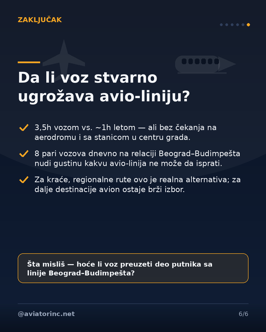 Voz vs. avion — zaključak